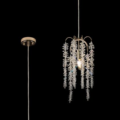 Wisteria Crystal Ceiling Lights Diyas Single Crystal Pendants